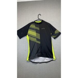 Louis Garneau Cycling Jersey‎ Mens Medium Black Yellow Short Sleeve 3 Pocket